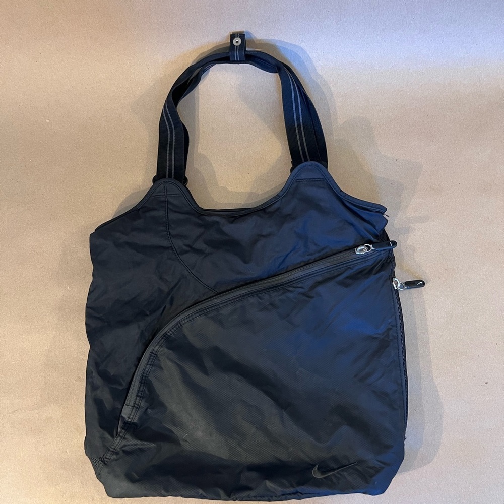 Nike Vintage Y2K Black Swoosh Nylon Double Handle Shoulder  Bag Street style